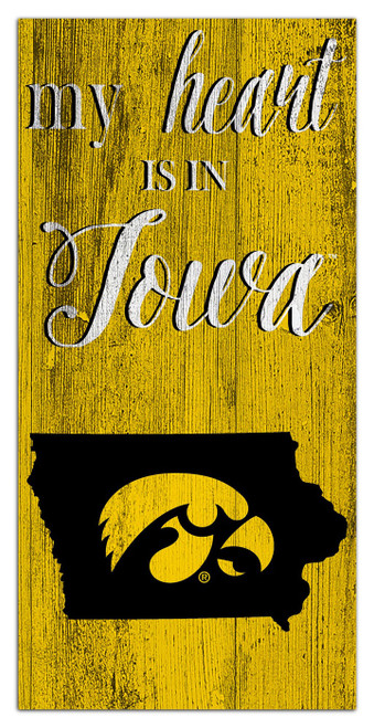 Iowa Hawkeyes My Heart State 6" x 12" Sign