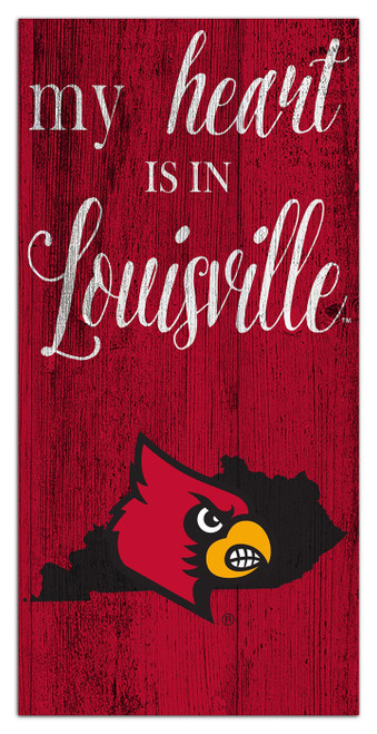 Louisville Cardinals My Heart State 6" x 12" Sign