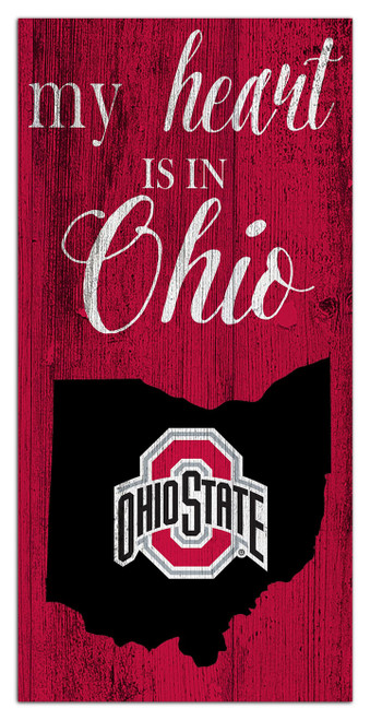 Ohio State Buckeyes My Heart State 6" x 12" Sign