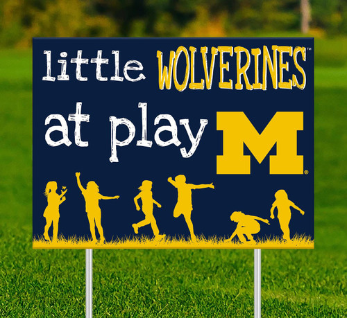 Michigan Wolverines Little Fans at Play 2-Sided Yard Sign