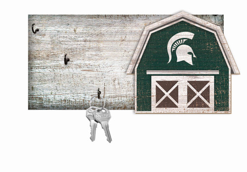 Michigan State Spartans 6" x 12" Team Barn Key Holder Sign