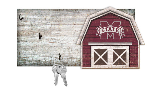 Mississippi State Bulldogs 6" x 12" Team Barn Key Holder Sign