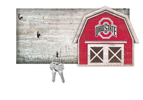 Ohio State Buckeyes 6" x 12" Team Barn Key Holder Sign