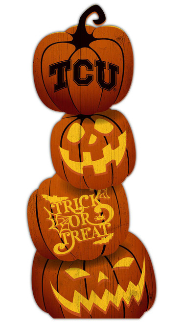 Texas Christian Horned Frogs Pumpkin Stack 31" Leaner