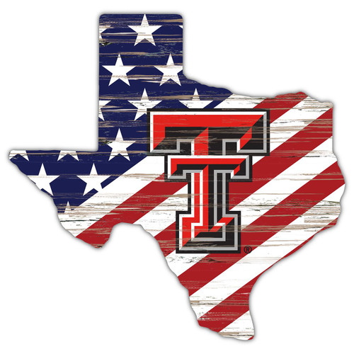 Texas Tech Red Raiders 12" USA State Cutout Sign