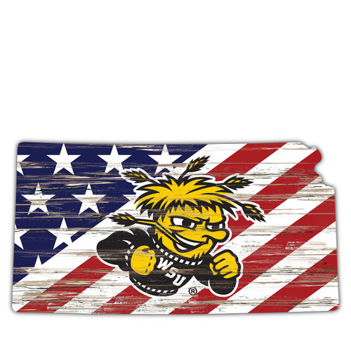 Wichita State Shockers 12" USA State Cutout Sign