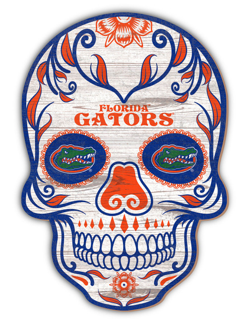 Florida Gators 12" Sugar Skull Sign