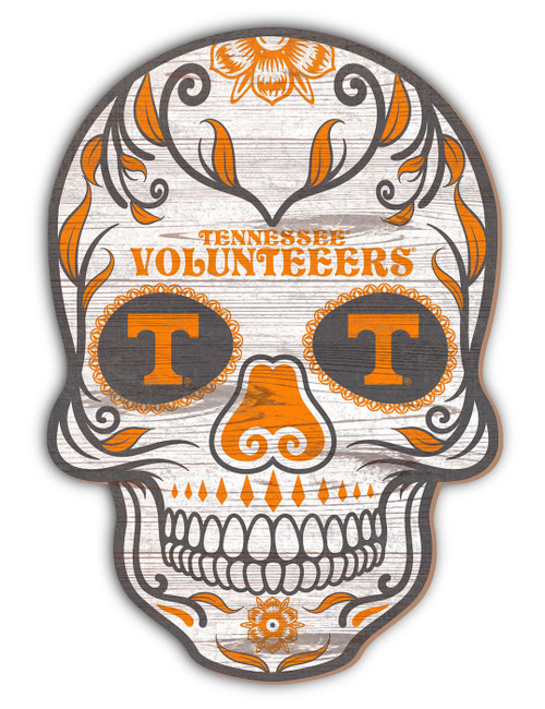 Tennessee Volunteers 12" Sugar Skull Sign