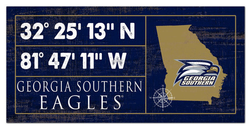 Georgia Southern Eagles Horizontal Coordinate 6" x 12" Sign