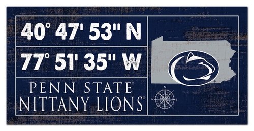 Penn State Nittany Lions Horizontal Coordinate 6" x 12" Sign