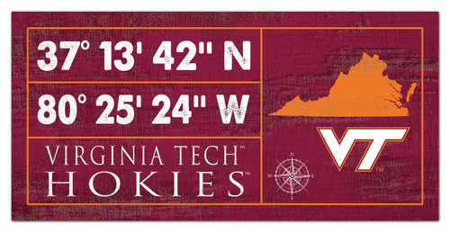 Virginia Tech Hokies Horizontal Coordinate 6" x 12" Sign