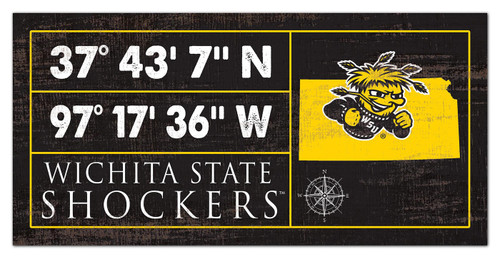 Wichita State Shockers Horizontal Coordinate 6" x 12" Sign