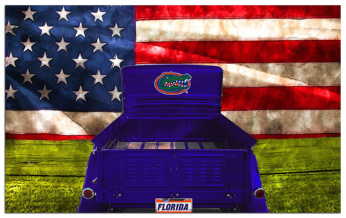 Florida Gators Patriotic Retro Truck 11" x 19" Sign
