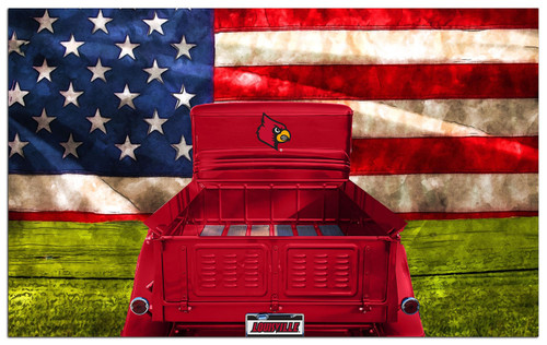 Louisville Cardinals Patriotic Retro Truck 11" x 19" Sign