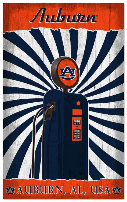 Auburn Tigers Retro Pump Location 11" x 19" Sign