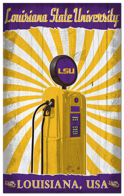 LSU Tigers Retro Pump Location 11" x 19" Sign