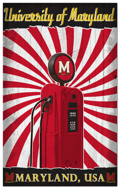 Maryland Terrapins Retro Pump Location 11" x 19" Sign