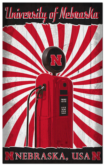 Nebraska Cornhuskers Retro Pump Location 11" x 19" Sign