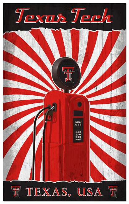 Texas Tech Red Raiders Retro Pump Location 11" x 19" Sign