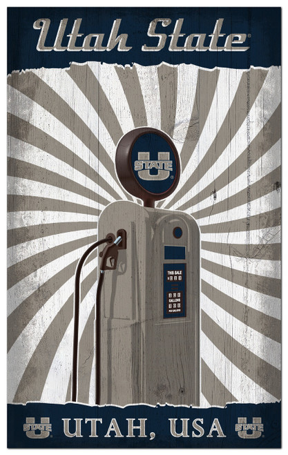 Utah State Aggies Retro Pump Location 11" x 19" Sign