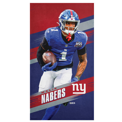 New York Giants 30" x 60" Malik Nabers Beach Towel