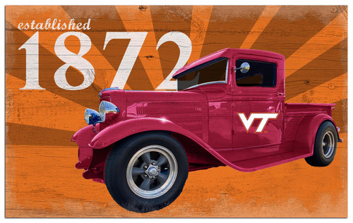 Virginia Tech Hokies Established Truck 11" x 19" Sign