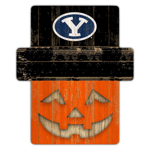 BYU Cougars Pumpkin Cutout with Stake