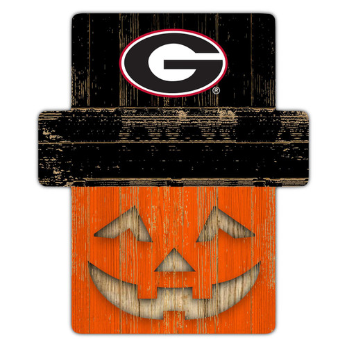 Georgia Bulldogs Pumpkin Cutout with Stake