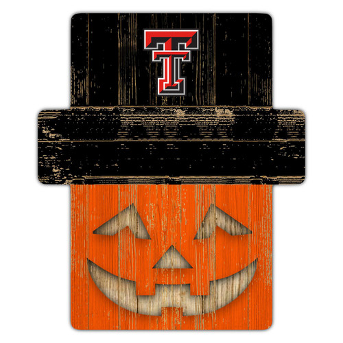Texas Tech Red Raiders Pumpkin Cutout with Stake