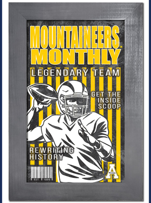 Appalachian State Mountaineers Team Monthly 11" x 19" Framed Sign
