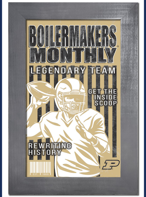 Purdue Boilermakers Team Monthly 11" x 19" Framed Sign