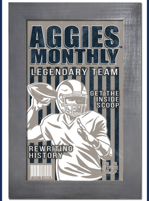 Utah State Aggies Team Monthly 11" x 19" Framed Sign