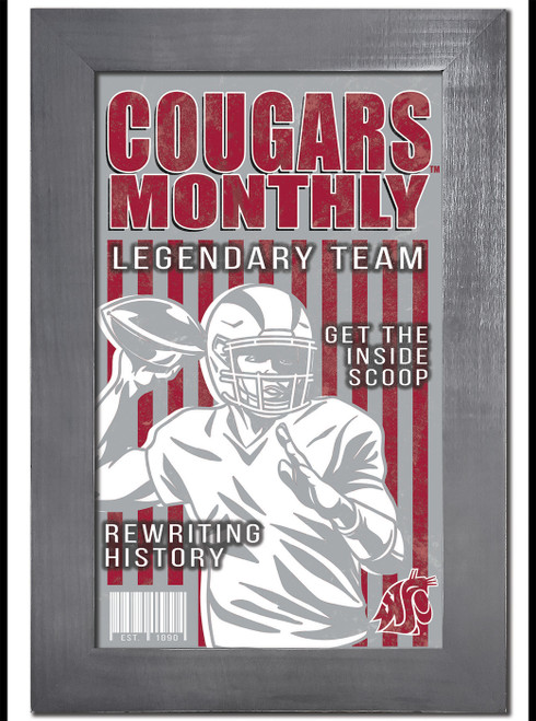 Washington State Cougars Team Monthly 11" x 19" Framed Sign