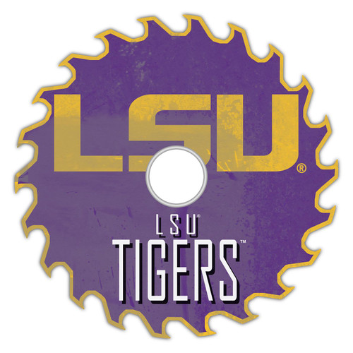 LSU Tigers 12" Rustic Circular Saw Sign