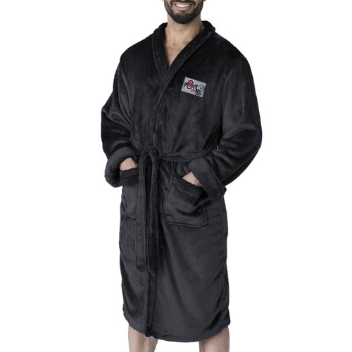 Ohio State Buckeyes Black Men's Silk Touch Robe