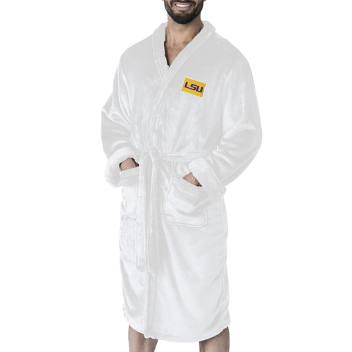 LSU Tigers White Out Men's Silk Touch Robe