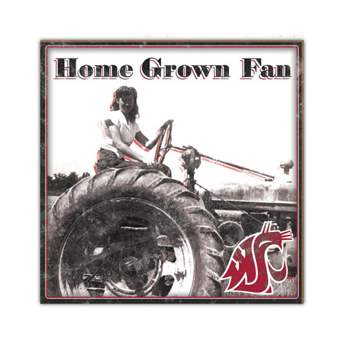Washington State Cougars Home Grown 10" x 10" Sign