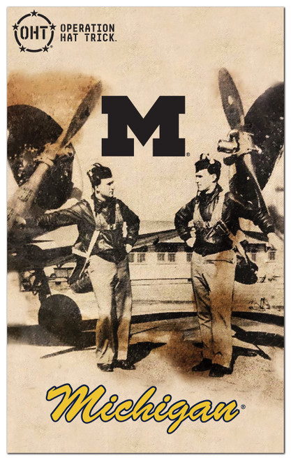 Michigan Wolverines OHT Twin Pilots 11" x 19" Sign