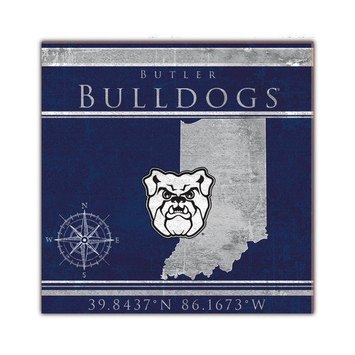 Butler Bulldogs Coordinates 10" x 10" Sign