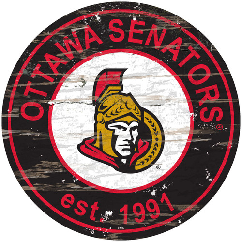 Ottawa Senators Distressed Round Sign