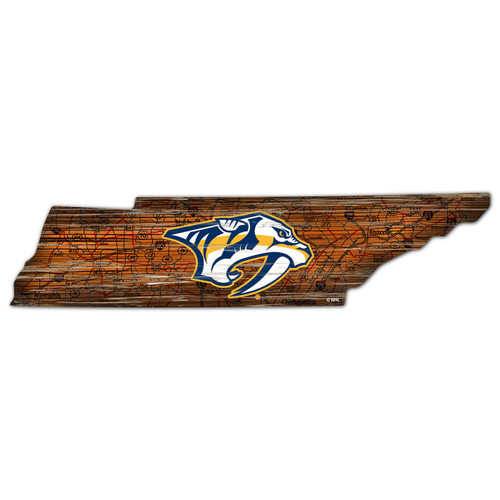 Nashville Predators Distressed State with Logo Sign