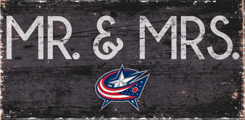 Columbus Blue Jackets 6" x 12" Mr. & Mrs. Sign