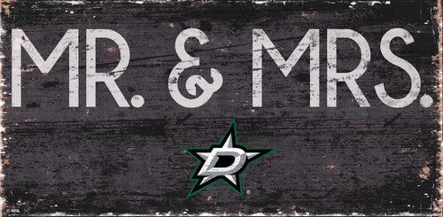 Dallas Stars 6" x 12" Mr. & Mrs. Sign