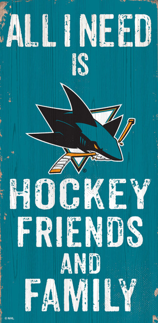 San Jose Sharks 6" x 12" Friends & Family Sign