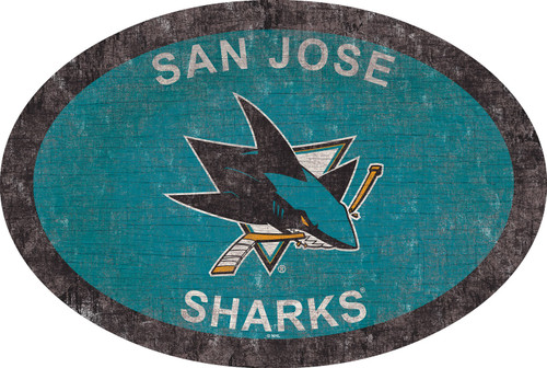 San Jose Sharks 46" Team Color Oval Sign