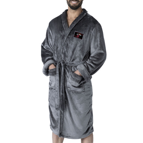 Miami Heat Fast Track Charcoal Men's Silk Touch Robe