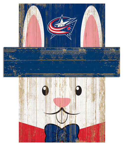 Columbus Blue Jackets 19" x 16" Easter Bunny Head