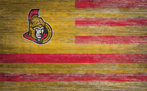 Ottawa Senators 11" x 19" Distressed Flag Sign