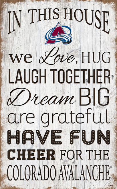 Colorado Avalanche 11" x 19" In This House Sign