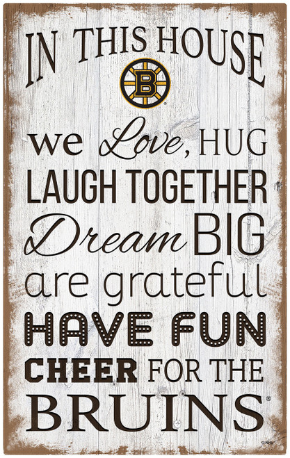 Boston Bruins 11" x 19" In This House Sign